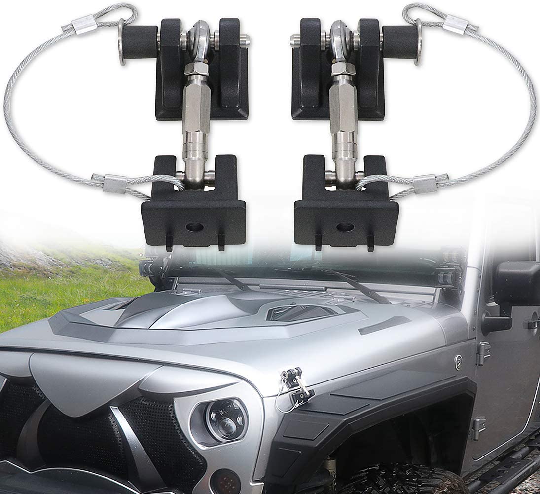 Jeep JK Hood Latches with Lock, Theftproof Hood Catches Pins for Jeep Wrangler JK 2007-2017, Upgrade