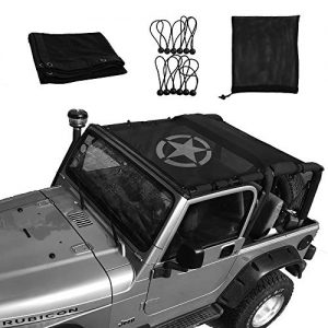 Sunshade Top Roof Sun Shade for Jeep Wrangler Bikini Safari Rubicon TJ(1996-2007) (With Freedom Star)