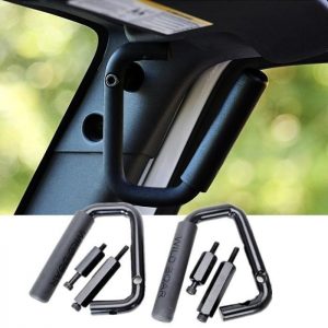 Black Grab Bar Front Hard Mount Solid Steel Wild Boar Grab Handle